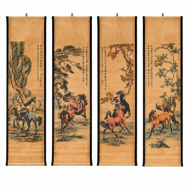 Eight Horses on a white background
