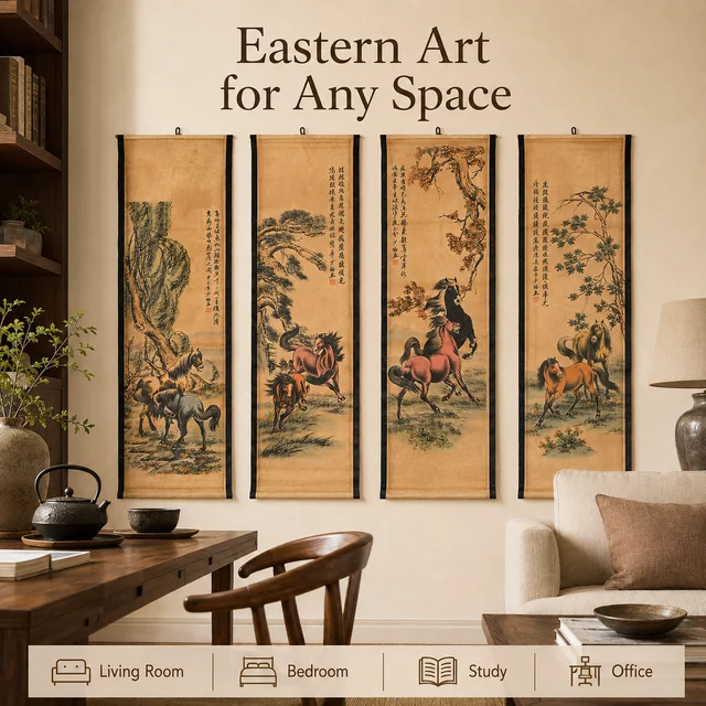 Eight Horses in a styled room