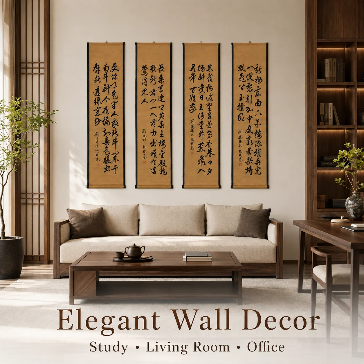 Calligraphy selected for Japanese-inspired interiors