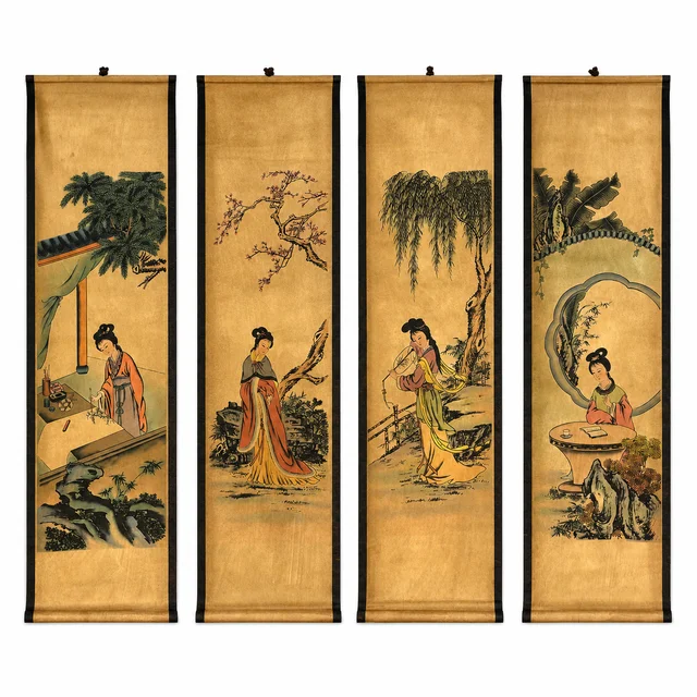 Figures in the Garden on a white background