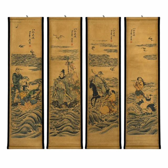 The Eight Immortals on a white background